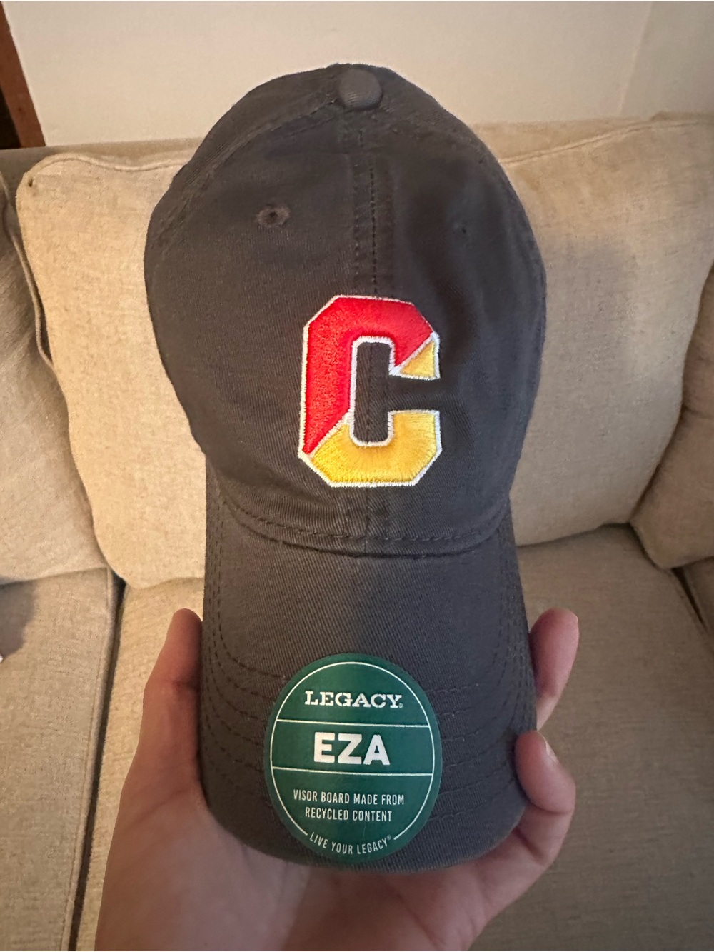 Chaminade Gray Baseball Cap with Red and Yellow 'C' Patch